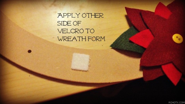 apply other side of velcro to wreath form